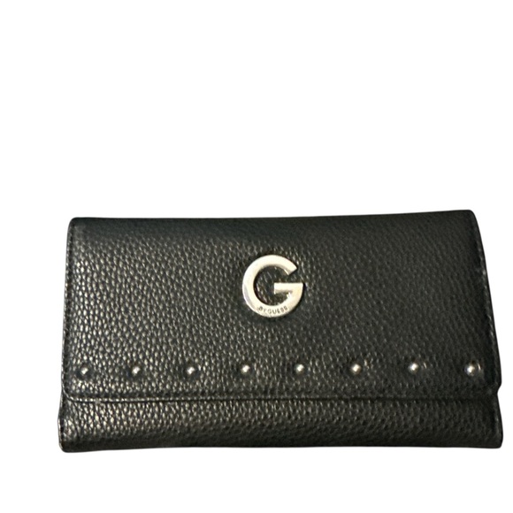 Guess Handbags - Guess Black Pebbled Wallet with silver Stud Accents call out in back not bad